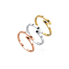 Shangjie Oem Anilllos Mode einfache Ring Satinless Stahl Roségold Ringe Custom Name Rings Schmuck Männer Männer